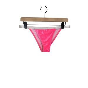 Asos High Waisted Hot Pink Barbie Velvet Cheeky Swim Bottoms